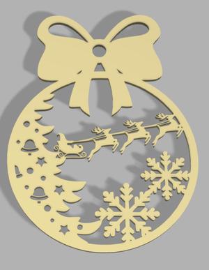 Boule rennes Père Noel