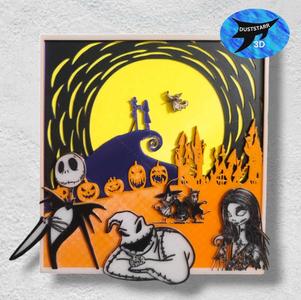 NIGHTMARE BEFORE CHRISTMAS 6 layers WALL ART