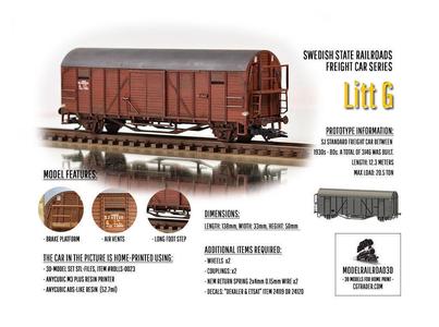 ROLLS-0023 Swedish SJ Litt G Freight Car H0-scale