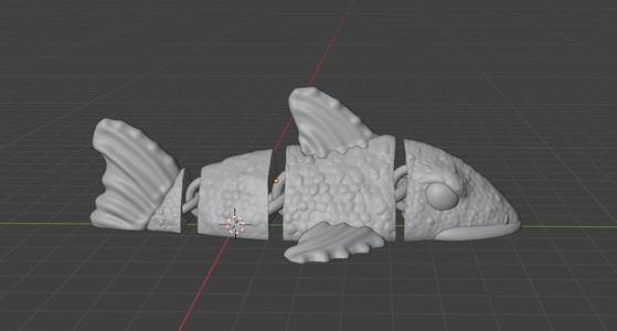 Koi Fish – flexi fidget toy – articulated – print in place