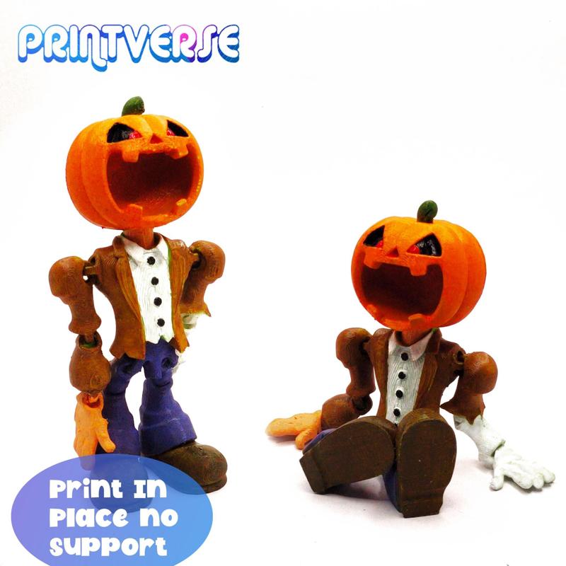 Flexy Halloween Pumpkin Zombie Print In Place
