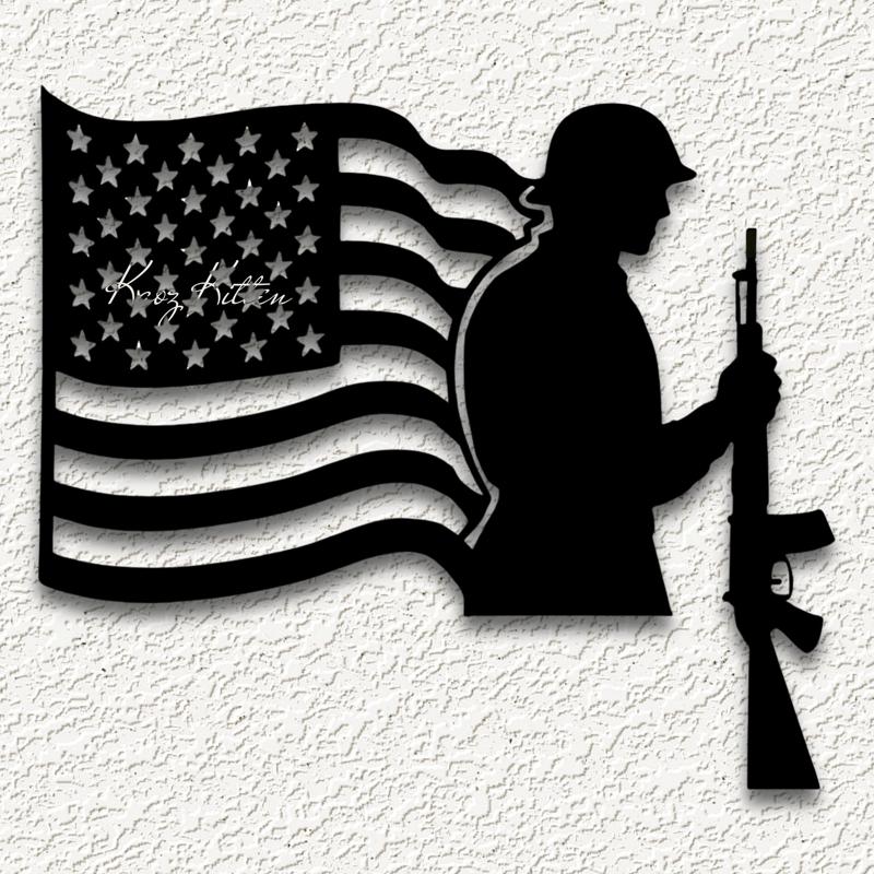 soldier gun memorial day wall art home decor