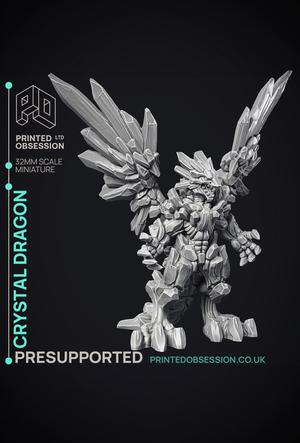 Crystal Dragon – Large Dragon – PRESUPPORTED – Hell Hath No Fury – 32mm Scale