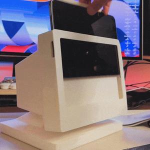 Vintage CRT Monitor iPad Holder