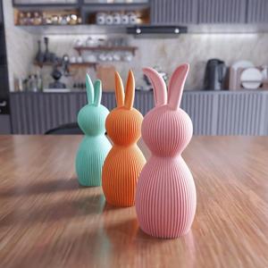 3D Easter Bunny Decor Set as Stl Files & Easter Gift, Easter Day, 3D Printing, Bunny Ears, 3D Print File, Easter Digital, Easter Rabbit