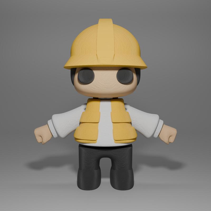 3D Printable Flexi Construction Worker