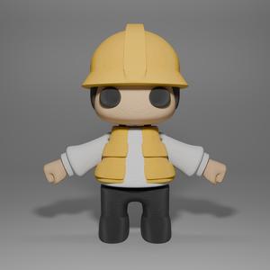 3D Printable Flexi Construction Worker