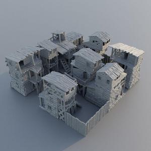 Modular Slum District Tabletop Terrain 28 mm