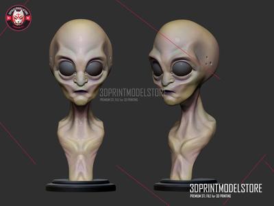 Alien Stylized Bust STL File