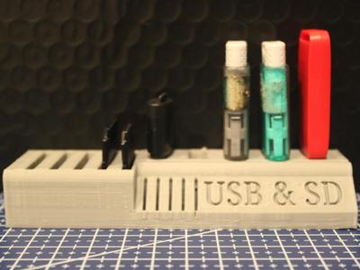 USB and SD card holder
