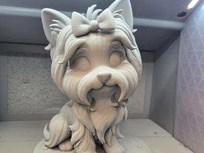 AI-Generated Female Yorkie Figurine Memorial Model