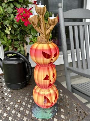 Stackable Jack-O-Lantern Tea Light Display