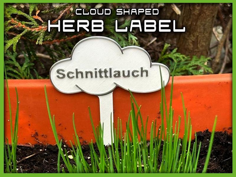 Herb Label - Cloud shaped Pot label