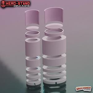 Hero-Stand Display Plinths - Blank Display Plinths (Oval)