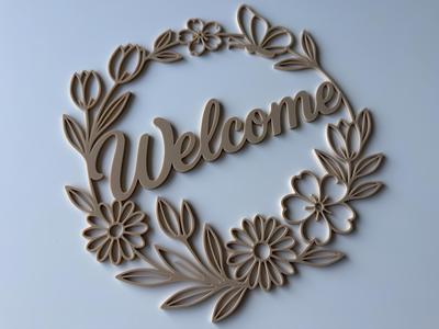 Welcome Floral Wreath for Door and Window