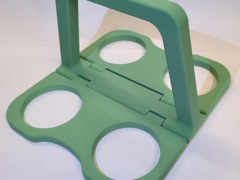 Foldable Print-in-place 4-Cup Holder with Handle