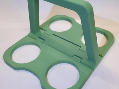 Foldable Print-in-place 4-Cup Holder with Handle
