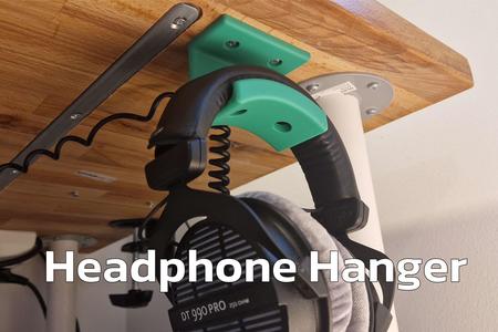 Headphone Hanger - Under Desk w/ Cable Management
