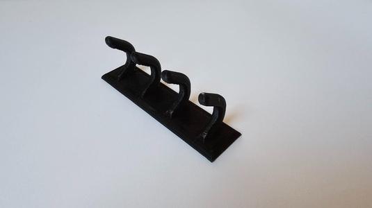 Four-Hook Wall-Mounted Coat Hanger 3D Model
