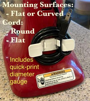 Appliance Cord Organizer, Flat/Curved Surfaces