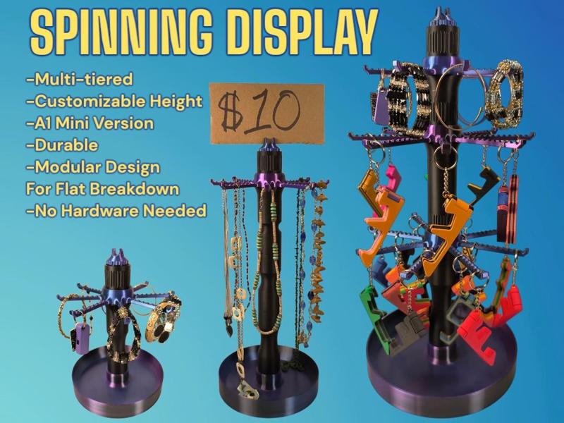 Modular Spinning Display for keychains & jewelry