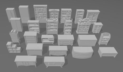 Miniatures - The Sims - Wardrobes and Bookshelves