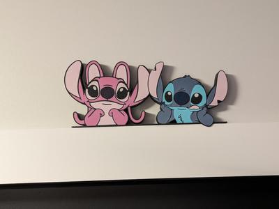 Stitch and Angel Door or Shelf Decoration