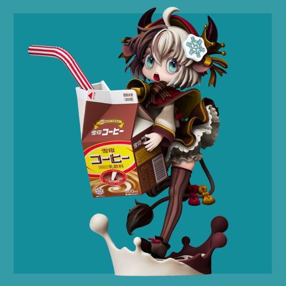 Yukico-tan figure of girl holding milk carton