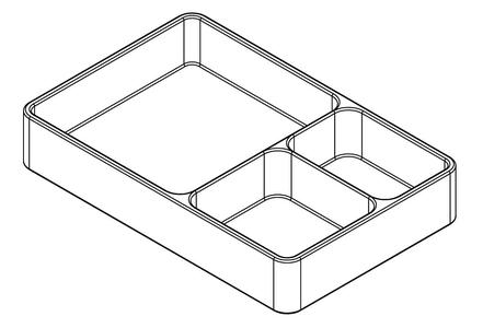 Three compartment organizer tray