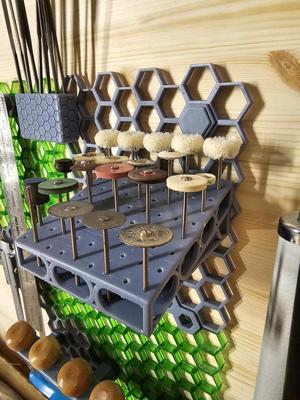 FlexShaft / Dremel bit holder - Honeycomb storage wall remix