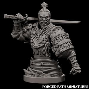 Japanese Ronin Bust - Samurai Warrior Display Model | Bushido STL Print