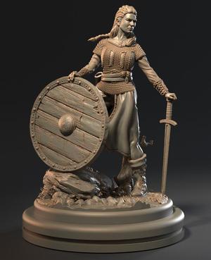 SHIELD MAIDEN: VIKING FEMALE WARRIOR 75MM / 32MM