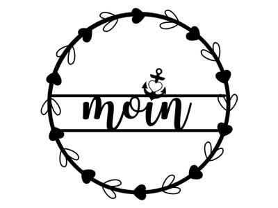Wreath, decorative picture Moin with hearts and anchor