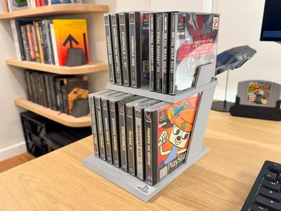 PAL PlayStation 1 (PS1) game case stand shelves