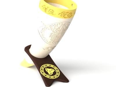 Celtic Cross Drinking Horn Stand 