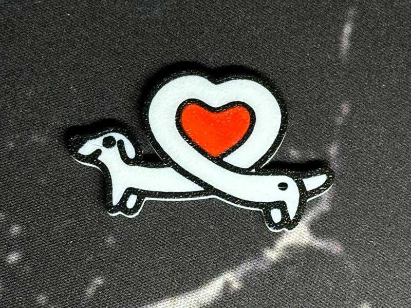 Dachshund with a Heart keychain
