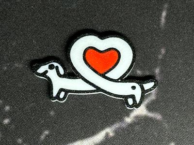 Dachshund with a Heart keychain