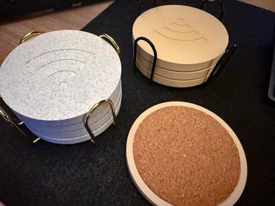 Wi-Fi Password Coaster with Embedded NFC Tag