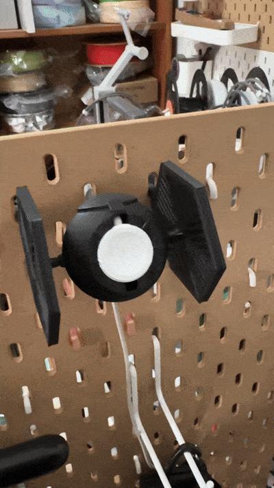 TIE fighter Apple Watch charger (mountable on IKEA SKADIS pegboard)