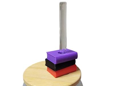 Book Lover's Straw Topper - Stack of Books 