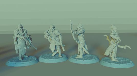 Elven Archers Set, 4 Miniatures, Dungeons&Dragons !FREE!, !SUPPORTS!