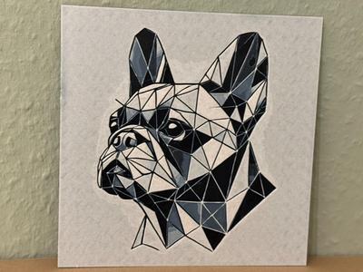 Minimalist Geometric French Bulldog Design