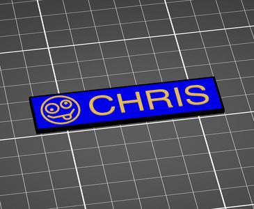 Name Tag for Crazy Chris - MMU/AMS - Slicer Modeled