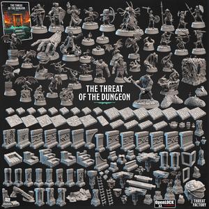 The Threat of the Dungeon - Huge modular dungeon + PCs + Monsters + 5e adventure [FULL BUNDLE]