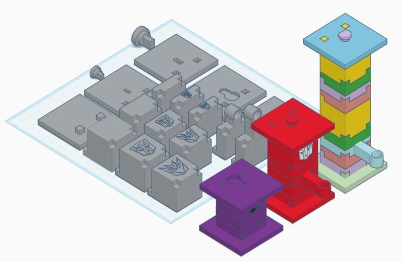 Modular pedestal for toymakr3d's G1 Transformers
