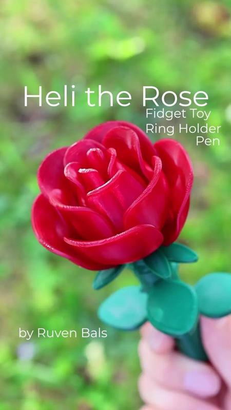Heli the Rose Fidget Toy Ring Holder and Pen
