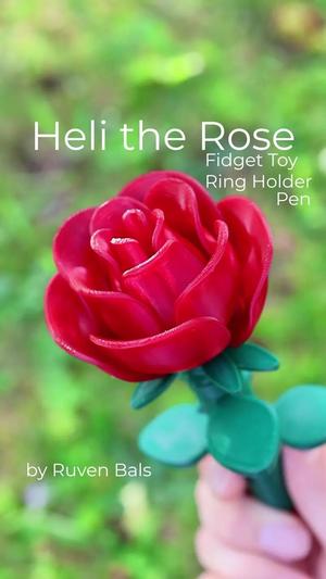 Heli the Rose Fidget Toy Ring Holder and Pen