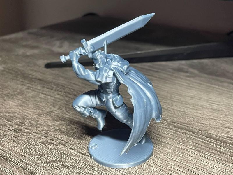 Swordsman - Anime-Style Leaping Miniature (32mm STL for DnD, RPG, Fantasy)