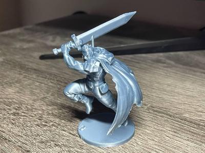 Swordsman - Anime-Style Leaping Miniature (32mm STL for DnD, RPG, Fantasy)