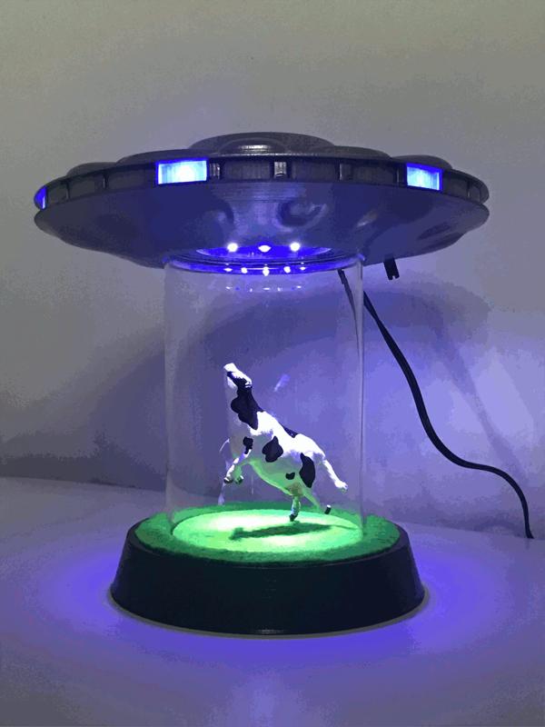 UFO Abduction Lamp with blinking lights